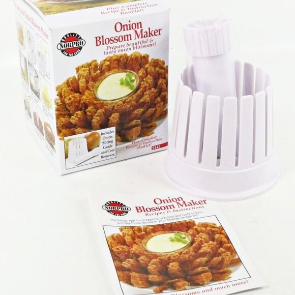 Norpro Onion blossom maker tasty onion blossoms recipe instruction booklet nib - Picture 1 of 7